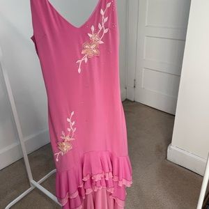 Ynes high low pink dress